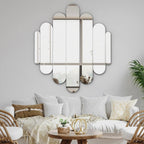 OSEMY 32" x 28" Modern Frameless Arched Wall Mirror for Home Decor