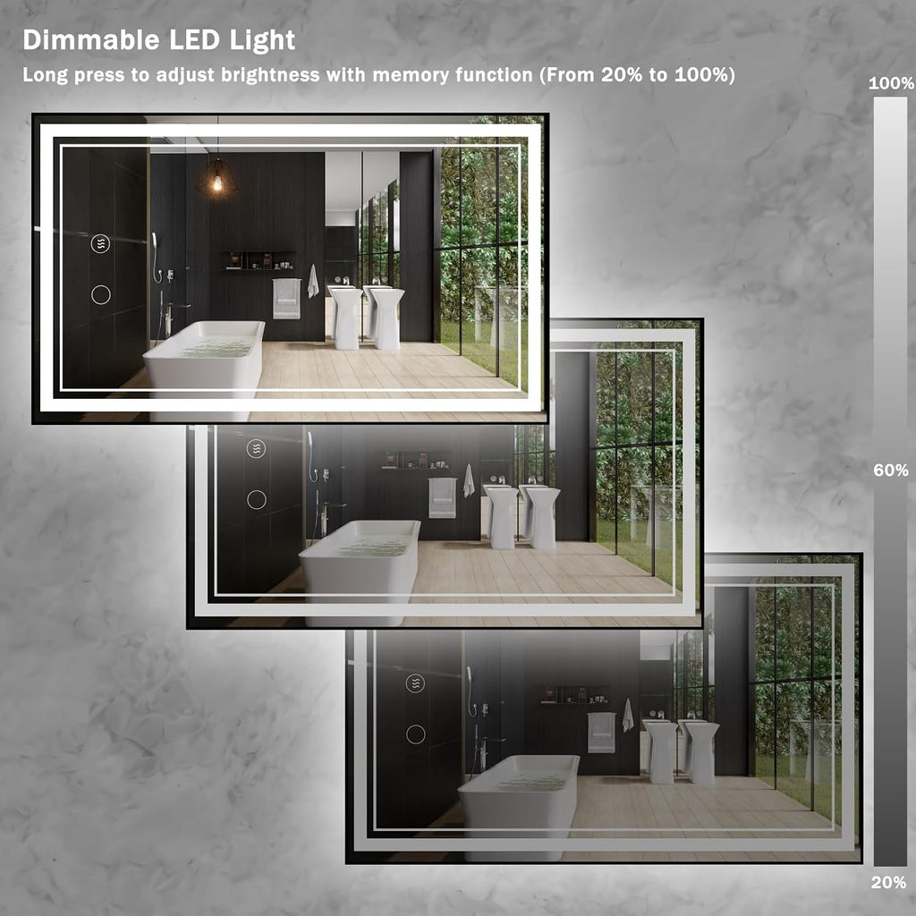 OSEMY 30" x 18" LED Bathroom Mirror with Lights