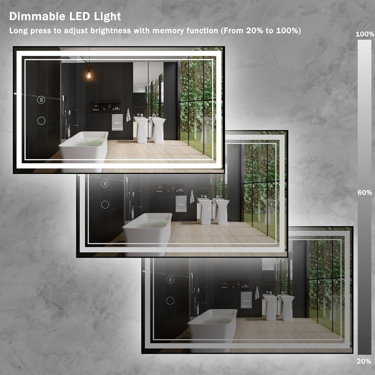 OSEMY 30" x 18" LED Bathroom Mirror with Lights