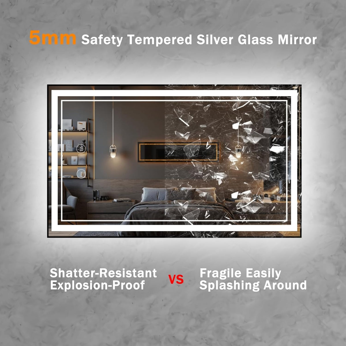 OSEMY 30" x 18" LED Bathroom Mirror with Lights