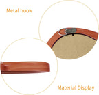 OSEMY 30" x 14" Irregular Walnut Wood Framed Wall Mirror