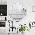 OSEMY 32" x 28" Modern Frameless Arched Wall Mirror for Home Decor