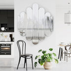 OSEMY 32" x 28" Modern Frameless Arched Wall Mirror for Home Decor
