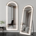 OSEMY 65 x 22 LED arched full length mirror with stand