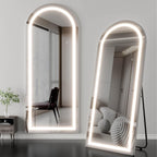 OSEMY 65 x 22 LED arched full length mirror with stand