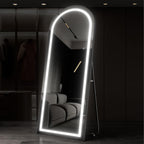 OSEMY 65 x 22 LED arched full length mirror with stand