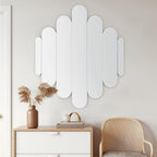 OSEMY 32" x 28" Modern Frameless Arched Wall Mirror for Home Decor